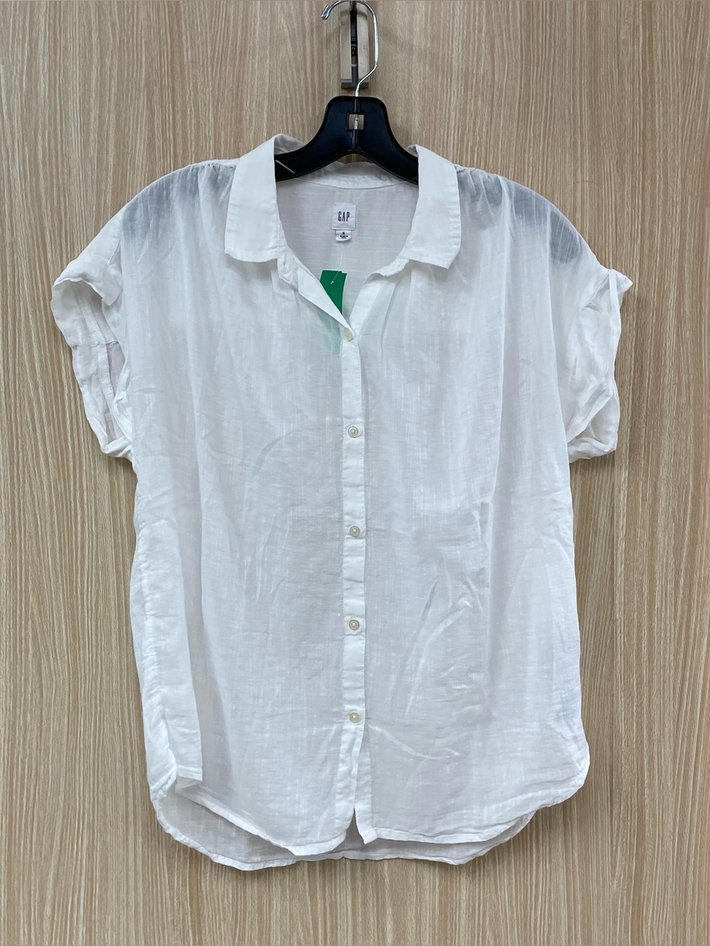 Gap White Cotton Blend Blouse Size S